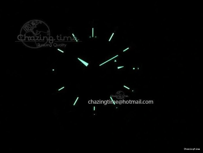 0509 Trendsetting Speedmaster ’57 SS Chrono AXF Best Edition RG Bezel Black Dial on Black Leather Strap A 8283